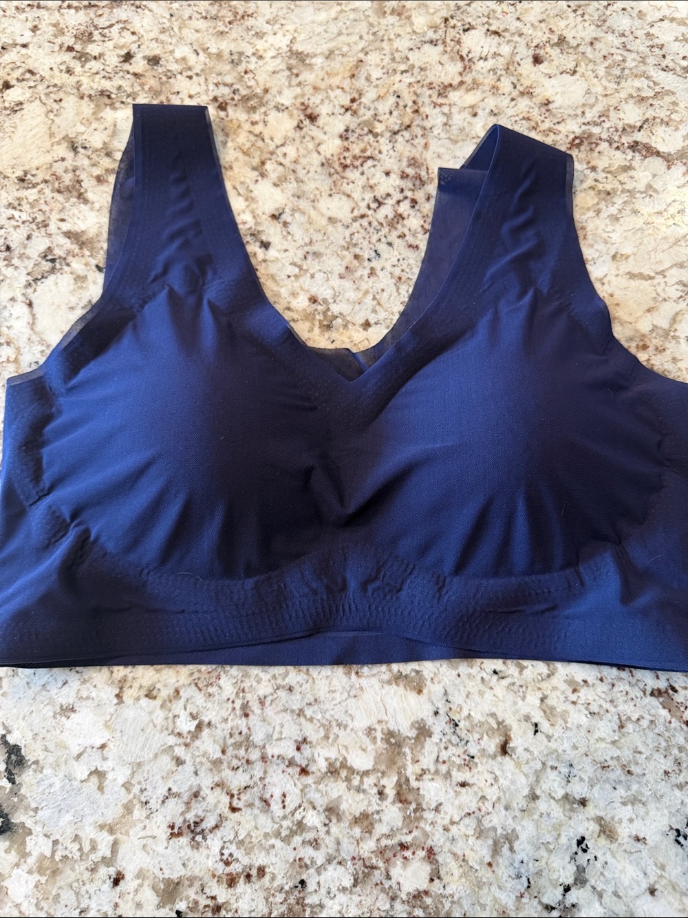 Everyday Wireless V-Neck Bralette in Navy size large
